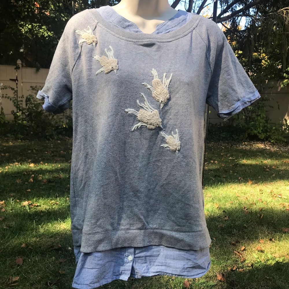 Anthropologie Floreat Cool Beaded Top  EUC  Medium